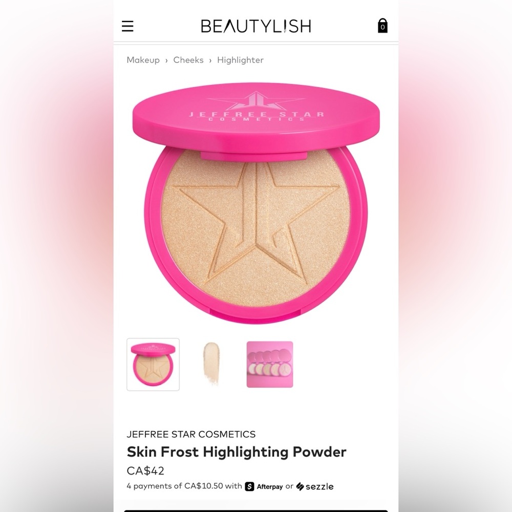 JEFFREE STAR SKIN FROST HIGHLIGHTER “GOLD BLESSINGS” - BRAND NEW in the box! - Picture 2 of 7